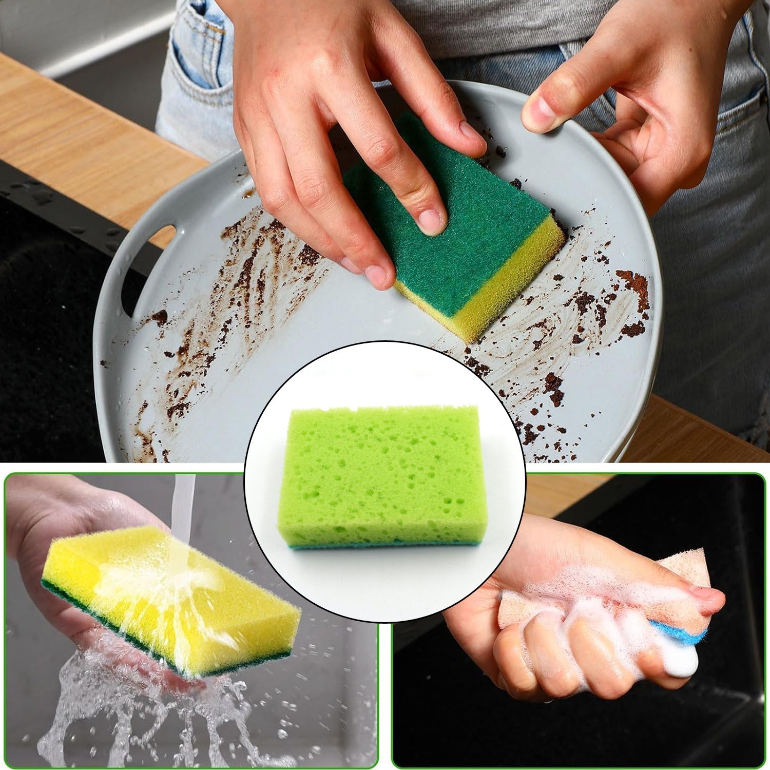 2-in-1 Multi-Purpose Scrub Sponge – Wear Resistant Dish & Furniture Cleaner (1 Pc) 2-in-1 Multi-Purpose Scrub Sponge – Wear Resistant Dish & Furniture Cleaner (1 Pc)